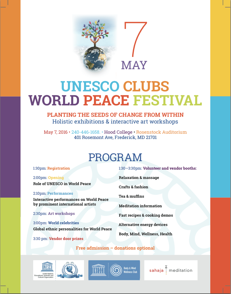 فستیوال صلح یونسکو – هفتم ماه می ۲۰۱۶